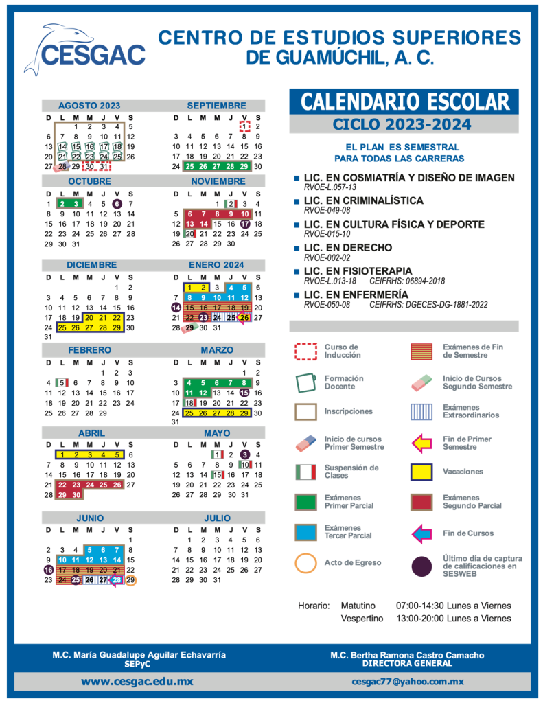 Calendario escolar 2023-2024